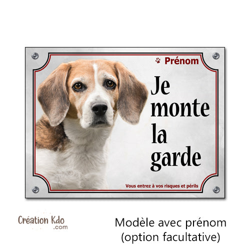 plaque beagle je monte la garde à la maison panneau chien portail personnalisé