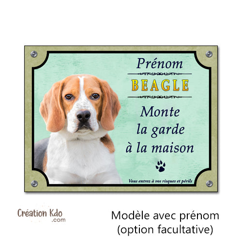 plaque beagle je monte la garde à la maison panneau chien portail personnalisé