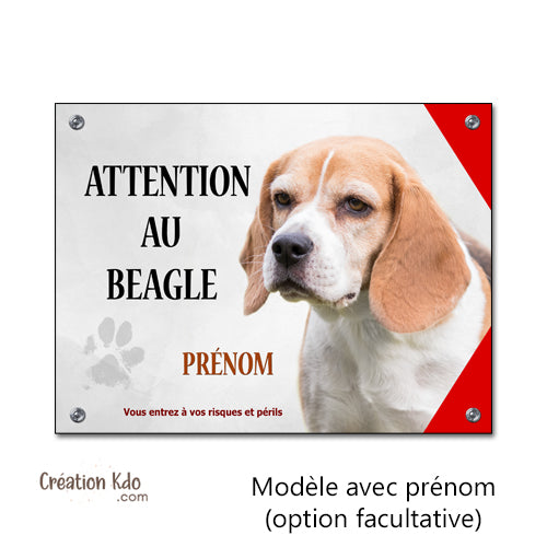 plaque attention au chien lunatique beagle je monte la garde panneau portail sticker à bord