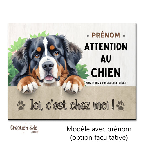 panneau bouvier bernois attention au chien plaque monte la garde