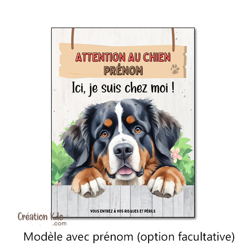 panneau bouvier bernois attention au chien c'est chez moi paque monte la garde portail personnalisé