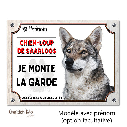 laque chien loup saarloos gris attention au chien panneau portail je monte la garde
