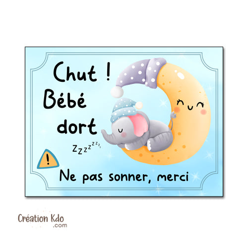 plaque chut bébé dort panneau nounou maman assistante maternelle