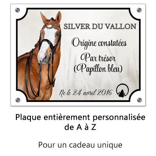 plaque de box photo cheval panneau chevaux écurie personnalisée