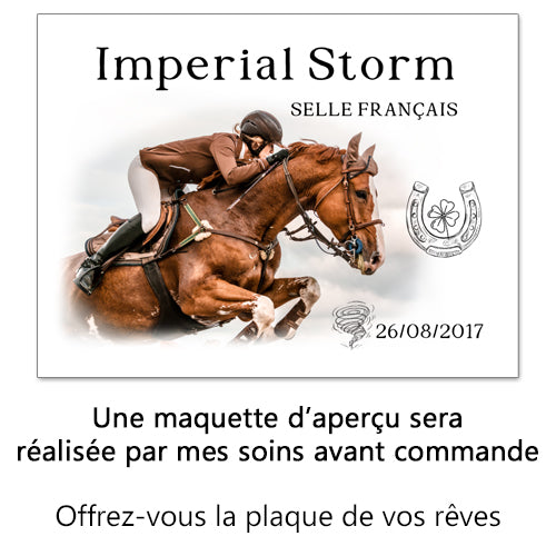 plaque de box photo cheval panneau chevaux écurie personnalisée