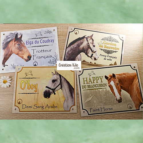 plaque de box personnalisée chevaux panneau écurie poney
