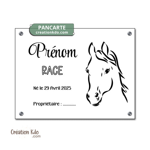 plaque de box cheval personnalisé panneau écurie nom chevaux poney sellerie idée cadeau