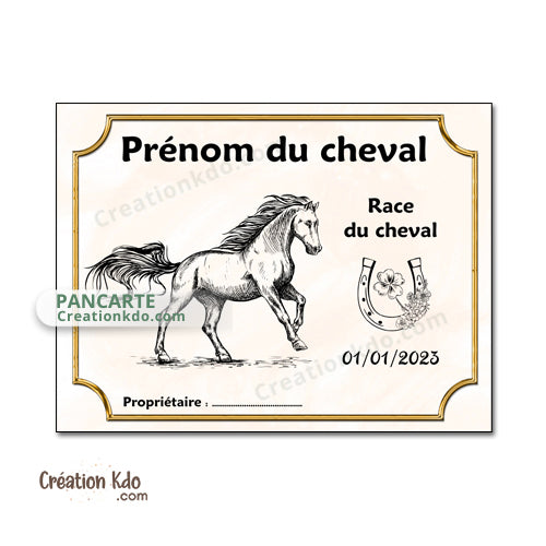 plaque de box cheval personnalisé panneau écurie nom chevaux poney sellerie idée cadeau