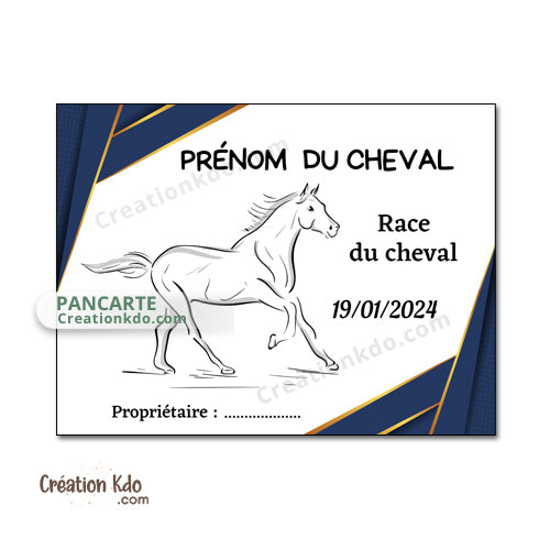 plaque de box cheval personnalisé panneau écurie nom chevaux poney sellerie