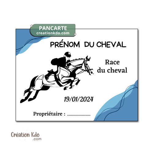plaque de box cheval personnalisée panneau écurie nom chevaux