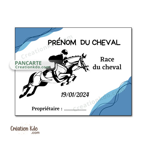 plaque de box cheval personnalisée panneau écurie nom chevaux