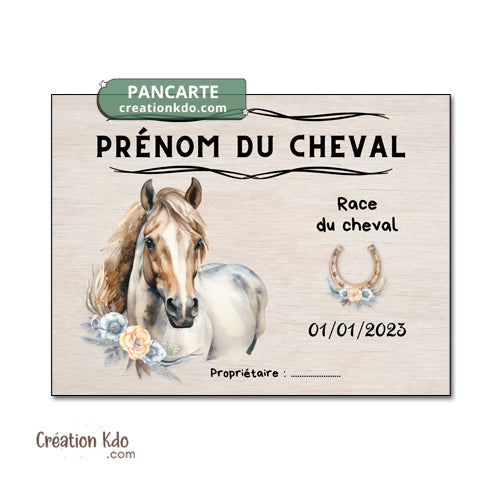 plaque de box cheval