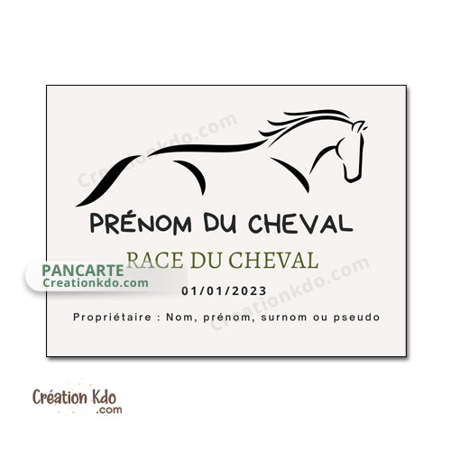 plaque de box personnalisée cheval panneau chevaux poney