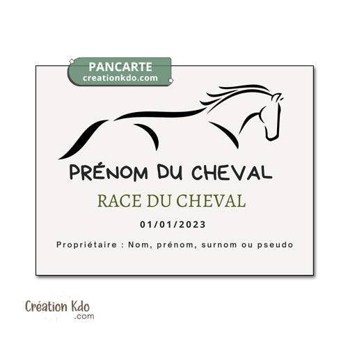 plaque de box personnalisée cheval panneau chevaux poney