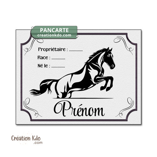 Plaque de box personnalisée nom chevaux panneau cheval pancarte aluminium