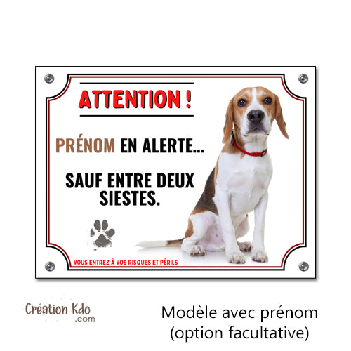 plaque humour beagle monte la garde panneau chien personnalisé photo