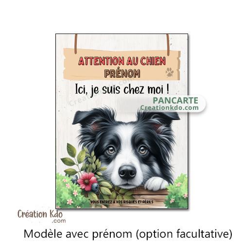 panneau border collie attention au chien portail plaque je monte la garde pancarte décorative