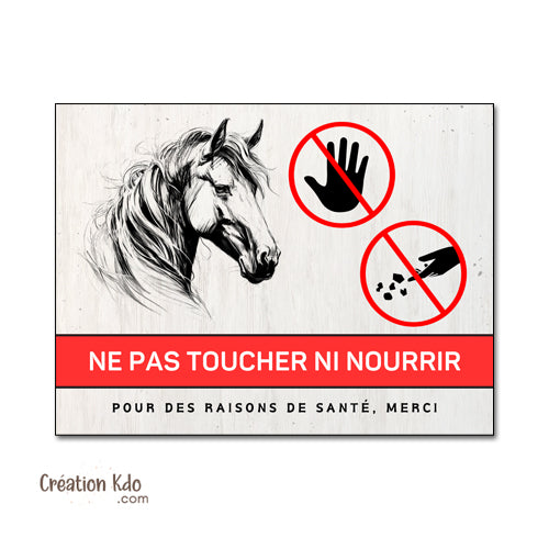 panneau ne pas nourrir cheval plaque chevaux animaux
