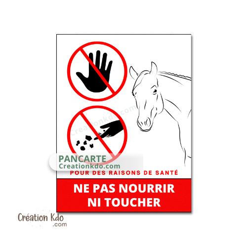 panneau ne pas nourrir ni toucher plaque ne pas donner à manger aux animaux pancarte de box cheval