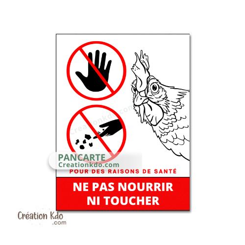 panneau ne pas nourrir plaque ne pas donner à manger aux animaux poules oiseaux pancarte