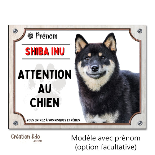 plaque attention au chien shiba inu panneau portail je monte la garde