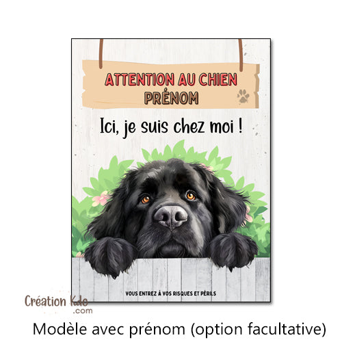 plaque terre neuve attention au chien panneau portail je monte la garde