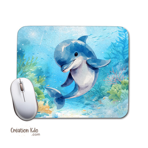 tapis de souris bureau gamer motif dauphin