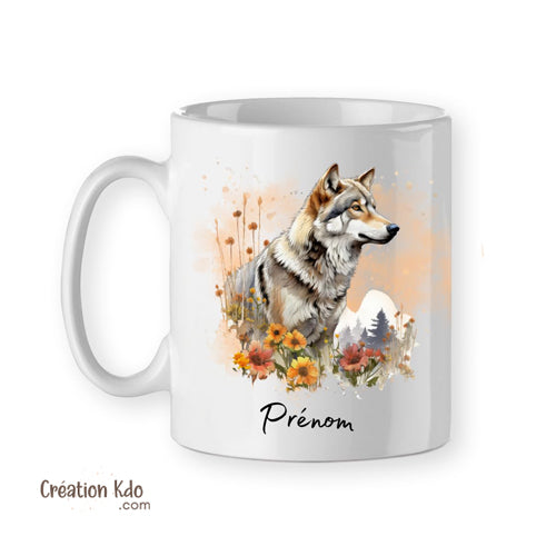 tasse prénom personnalisé loup mug indien