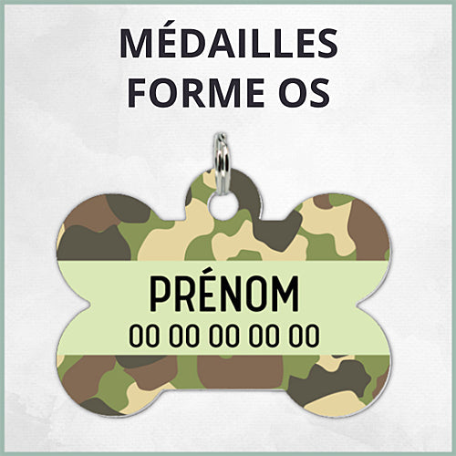 Médailles chien forme os