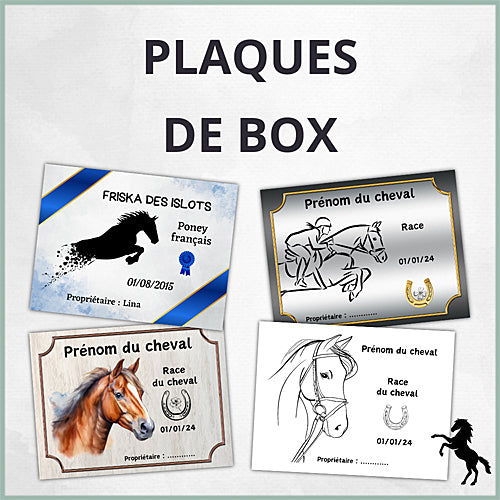 Plaque de box cheval poney à thème