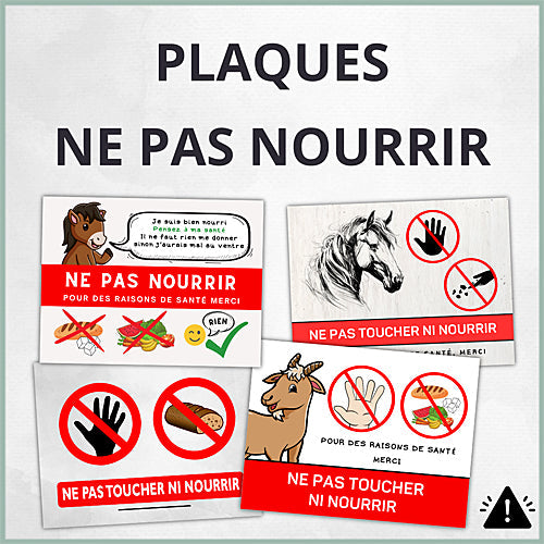 Plaques ne pas nourrir cheval poney âne chèvre lama et animaux