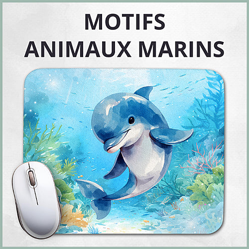 Tapis de souris motifs animaux marins