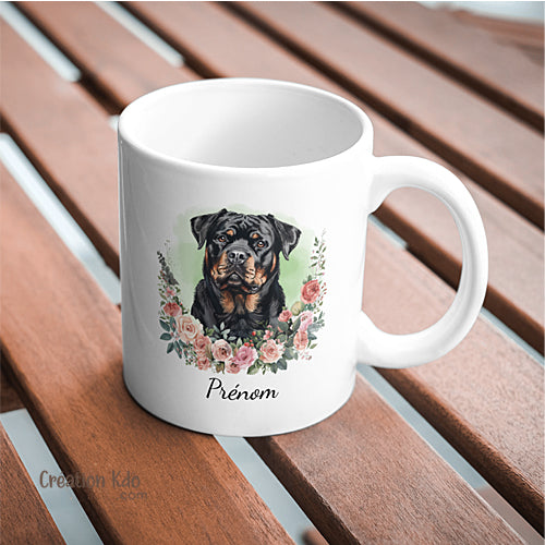 mug rottweiler tasse chien de race tête