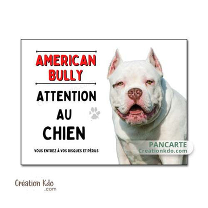 american bully plaque je monte la garde panneau attention au chien pancarte portail