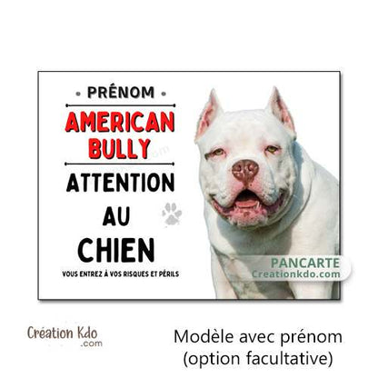 american bully plaque je monte la garde panneau attention au chien pancarte portail