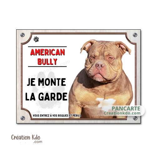 bully plaque attention au chien panneau portail je monte la garde