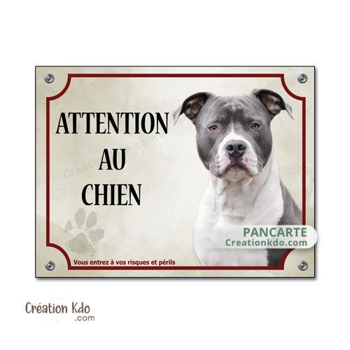 plaque american staff attention au chien panneau portail je monte la garde amstaff Staffordshire