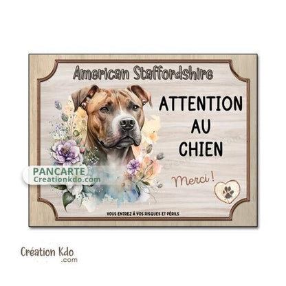 panneau staff je monte la garde plaque attention au chien merci