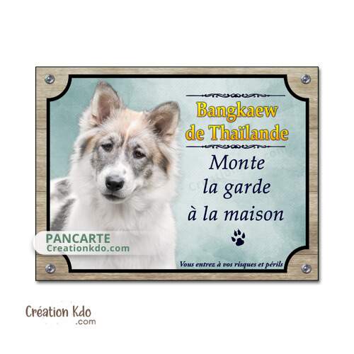 panneau bangkaew de thailande plaque attention au chien je monte la garde
