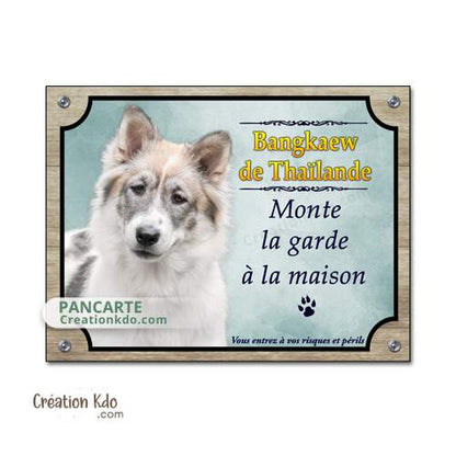panneau bangkaew de thailande plaque attention au chien je monte la garde