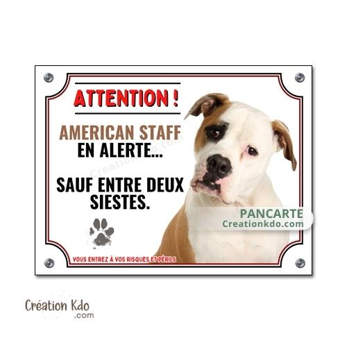 plaque humour american staff je monte la garde panneau amstaff stafforshire portail chien
