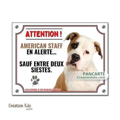 plaque humour american staff je monte la garde panneau amstaff stafforshire portail chien
