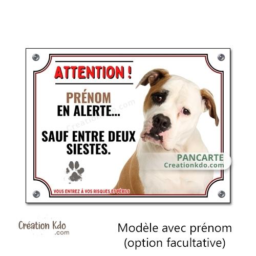 plaque humour american staff je monte la garde panneau amstaff stafforshire portail chien