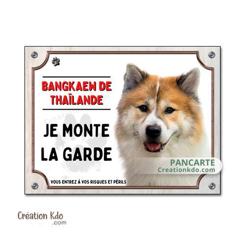panneau bangkaew de thailande plaque attention au chien je monte la garde