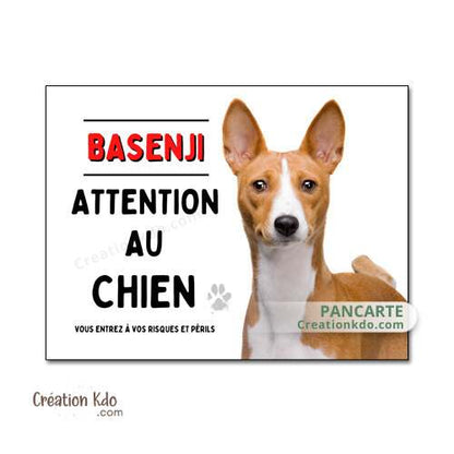 plaque basenji panneau attention au chien je monte la garde