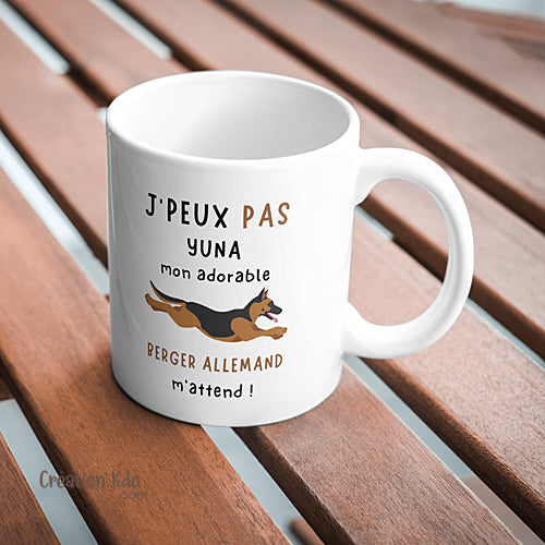 mug j'peux pas berger allemand tasse prénom personnalisé chien