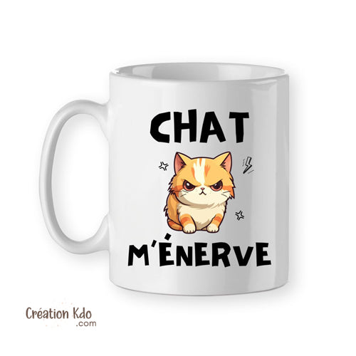 mug drôle tasse chat m'énerve humour