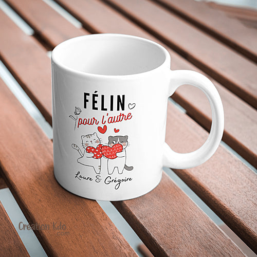 mug félin pour l'autre tasse couple saint valentin amoureux