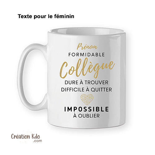 tasse cadeau pour collègue mug personnalisé