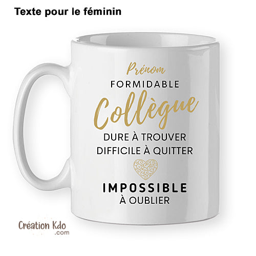 tasse cadeau pour collègue mug personnalisé
